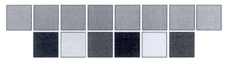 計算CRI時使用的14個顏色